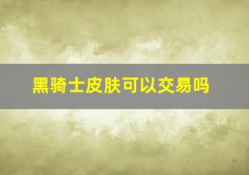 黑骑士皮肤可以交易吗