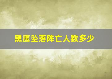 黑鹰坠落阵亡人数多少