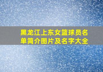 黑龙江上东女篮球员名单简介图片及名字大全