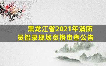 黑龙江省2021年消防员招录现场资格审查公告