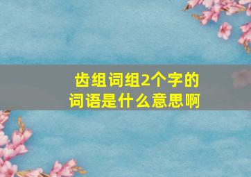 齿组词组2个字的词语是什么意思啊