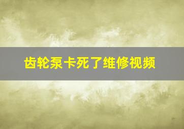 齿轮泵卡死了维修视频