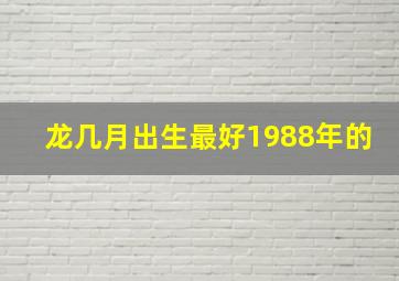 龙几月出生最好1988年的