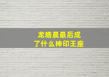 龙皓晨最后成了什么神印王座