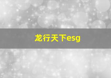 龙行天下esg