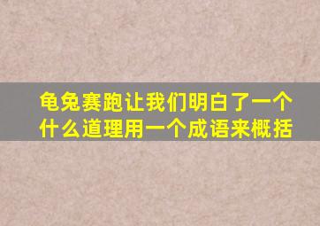 龟兔赛跑让我们明白了一个什么道理用一个成语来概括