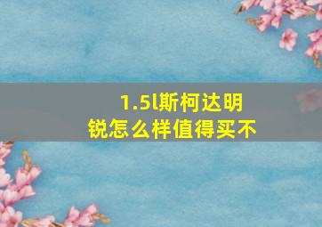 1.5l斯柯达明锐怎么样值得买不