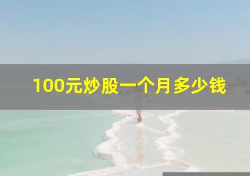 100元炒股一个月多少钱