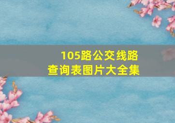 105路公交线路查询表图片大全集