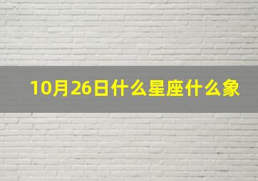 10月26日什么星座什么象