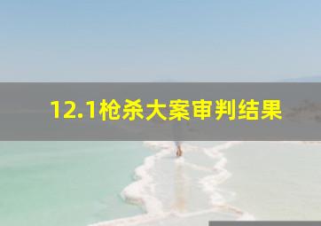 12.1枪杀大案审判结果