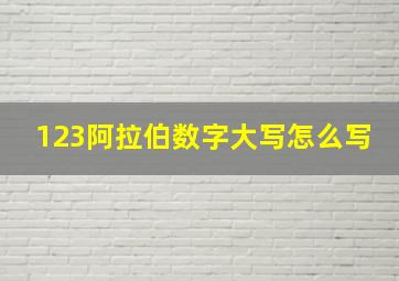 123阿拉伯数字大写怎么写