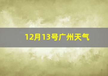 12月13号广州天气