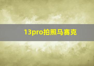 13pro拍照马赛克