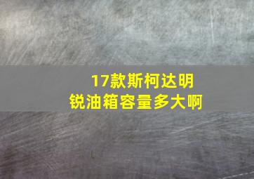 17款斯柯达明锐油箱容量多大啊