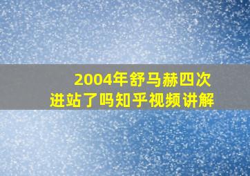 2004年舒马赫四次进站了吗知乎视频讲解