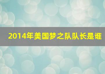 2014年美国梦之队队长是谁