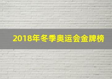 2018年冬季奥运会金牌榜