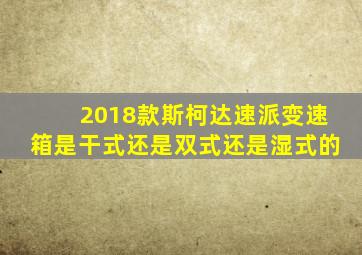 2018款斯柯达速派变速箱是干式还是双式还是湿式的