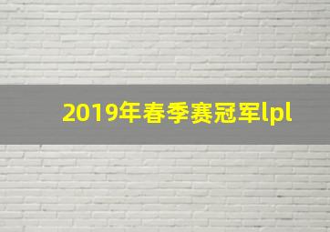 2019年春季赛冠军lpl