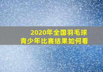 2020年全国羽毛球青少年比赛结果如何看