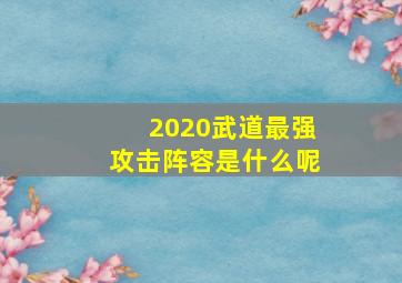 2020武道最强攻击阵容是什么呢