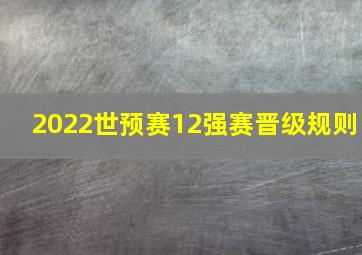 2022世预赛12强赛晋级规则