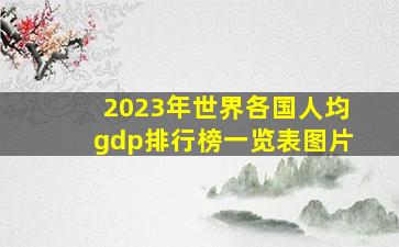 2023年世界各国人均gdp排行榜一览表图片