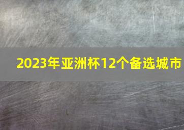 2023年亚洲杯12个备选城市