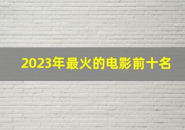 2023年最火的电影前十名