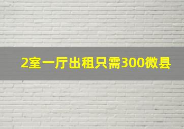 2室一厅出租只需300微县