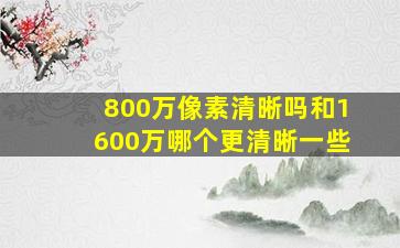 800万像素清晰吗和1600万哪个更清晰一些