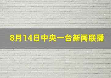 8月14日中央一台新闻联播