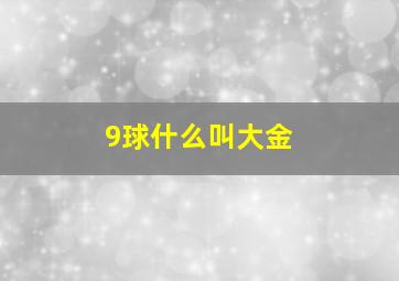 9球什么叫大金