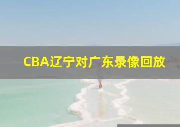 CBA辽宁对广东录像回放