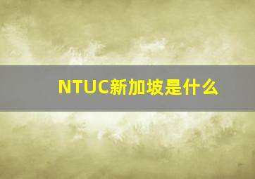 NTUC新加坡是什么