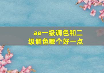 ae一级调色和二级调色哪个好一点