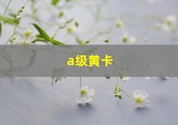 a级黄卡