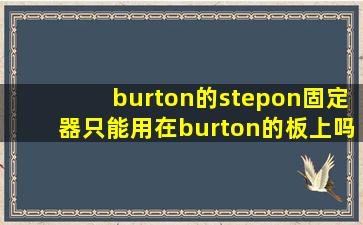 burton的stepon固定器只能用在burton的板上吗