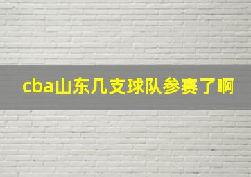 cba山东几支球队参赛了啊