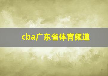 cba广东省体育频道