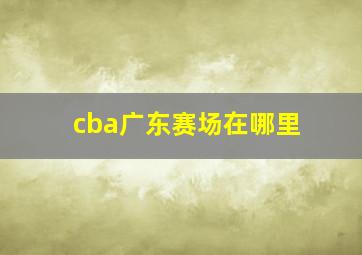 cba广东赛场在哪里