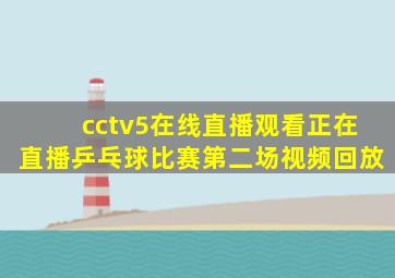 cctv5在线直播观看正在直播乒乓球比赛第二场视频回放