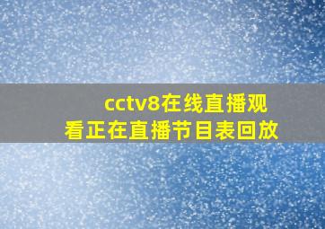 cctv8在线直播观看正在直播节目表回放