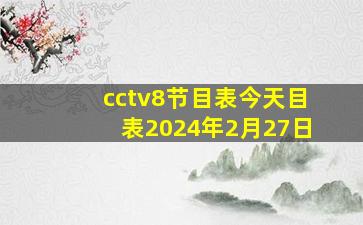 cctv8节目表今天目表2024年2月27日