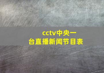 cctv中央一台直播新闻节目表