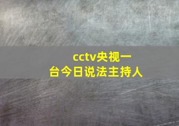 cctv央视一台今日说法主持人