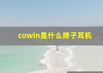 cowin是什么牌子耳机