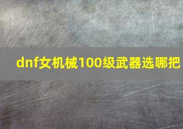 dnf女机械100级武器选哪把