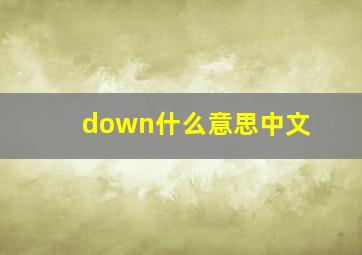 down什么意思中文